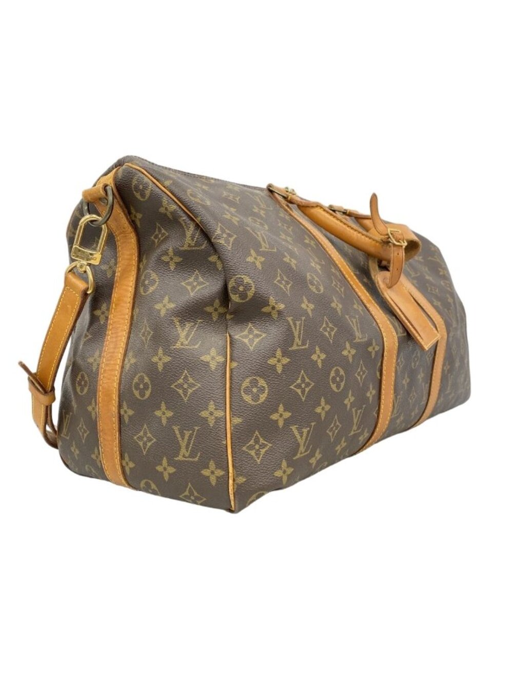 ★SOLD★ Louis Vuitton Boston Bag Monogram Keepall Bandouliere 50 Brown - Picture 2 of 10